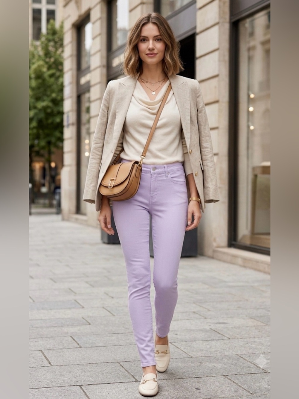 7 For All‎ Mankind Lilac High-Rise Skinny Jeans - Pastel Purple